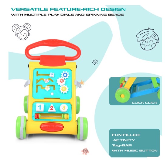 Toylura Kids Push Walker - Baby Learning & Activity Walker for Toddlers